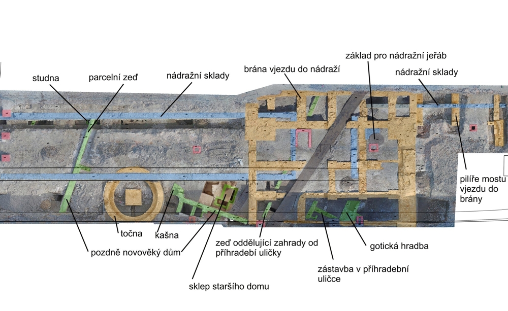 Obr. 3: Základní přehled odkrytých historických stavebních...